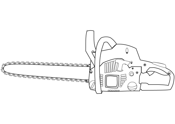 Chainsaw coloring page image