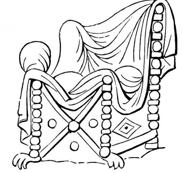 Chair With Nice Covering  coloring page image