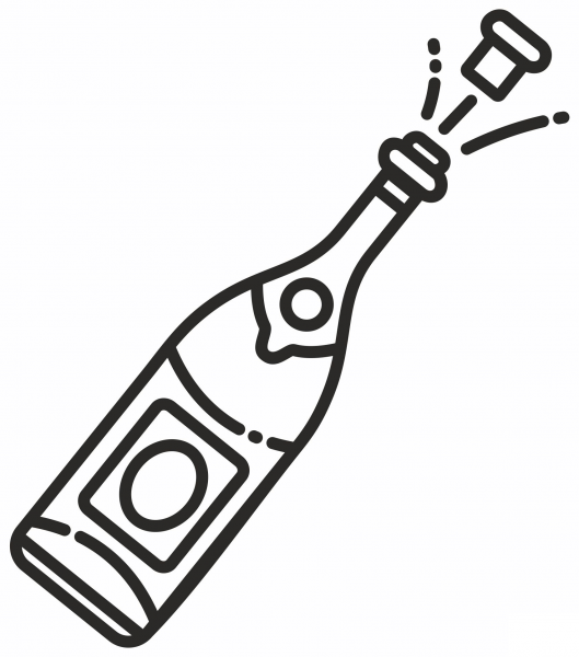 Champagne Bottle coloring page image