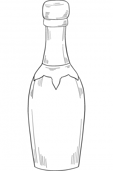 Champagne Bottle coloring page image