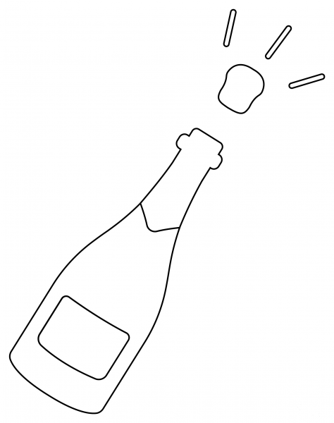 Champagne coloring page image