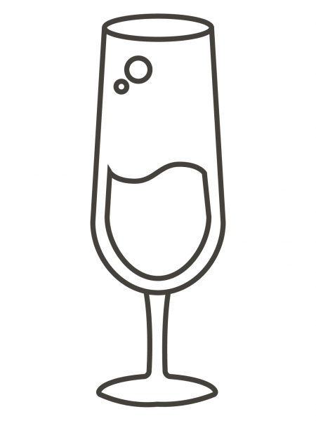 Champagne Glass coloring page image