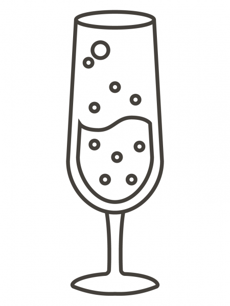 Champagne Glass coloring page image