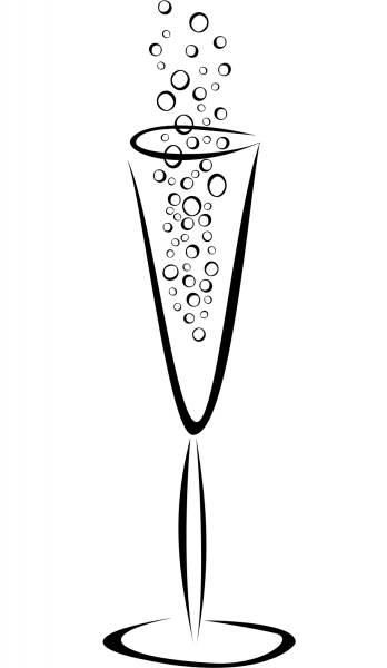 Champagne Glass coloring page image