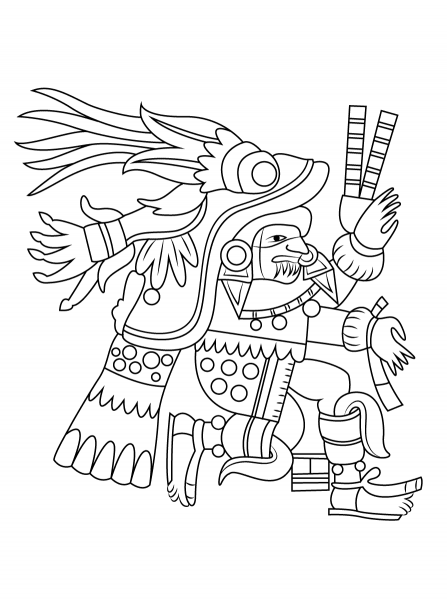 Chantico Aztec Goddess of Fires coloring page image