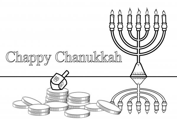 Chappy Chanukah coloring page image
