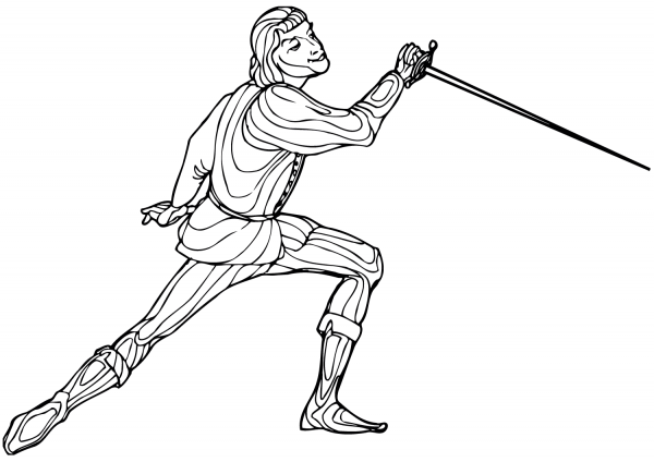 Character Duelist coloring page image