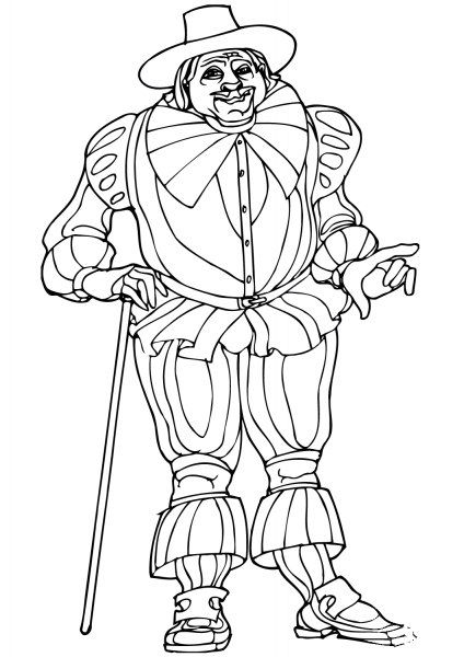 Character Falstaff coloring page image