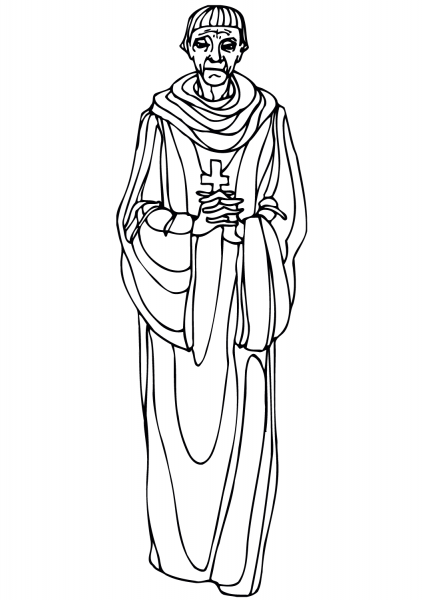 Character Priest coloring page image