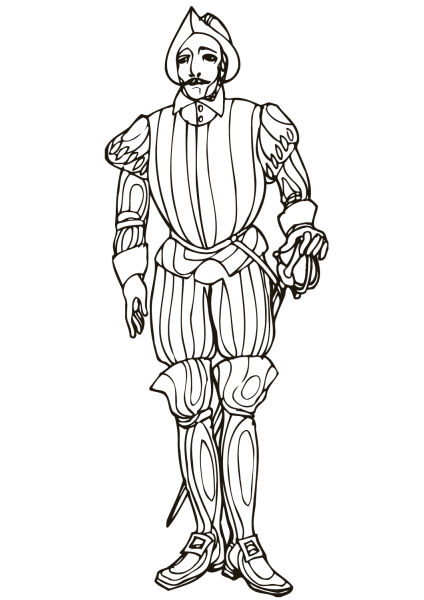 Character Soldier coloring page image