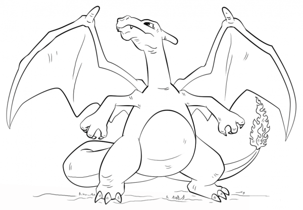 Charizard Pokemon coloring page image