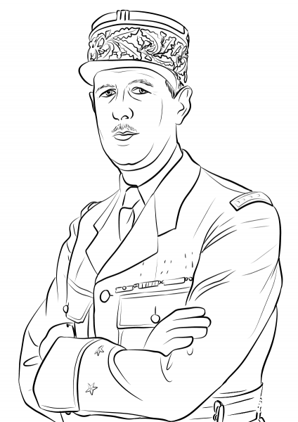 Charles De Gaulle coloring page image