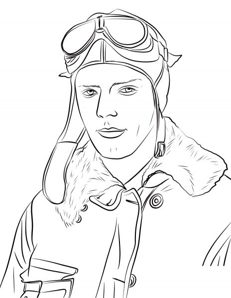 Charles Lindbergh coloring page image