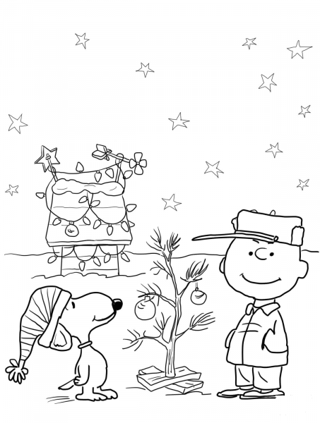 Charlie Brown Christmas coloring page image