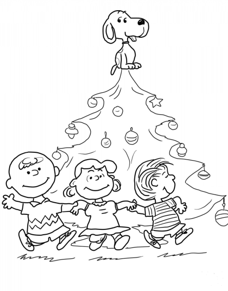 Charlie Brown Christmas Tree coloring page image
