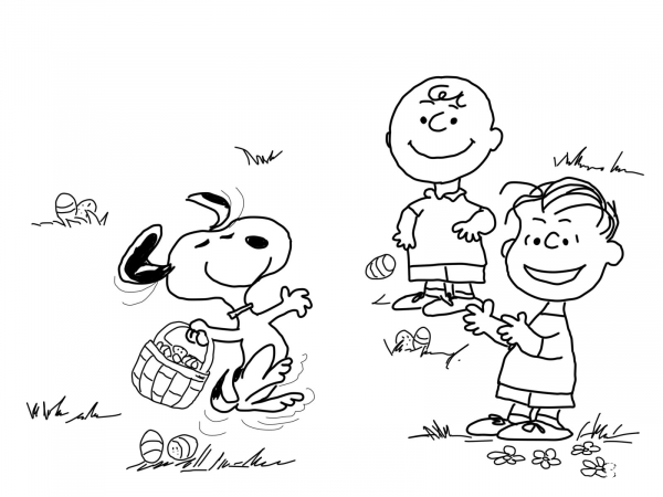 Charlie Brown Easter coloring page image