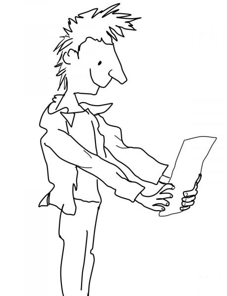 Charlie Bucket Finds Golden Ticket coloring page image