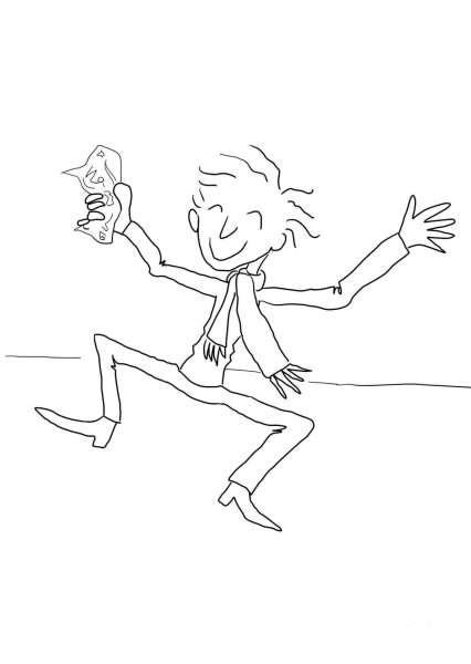 Charlie Bucket’s Golden Ticket coloring page image