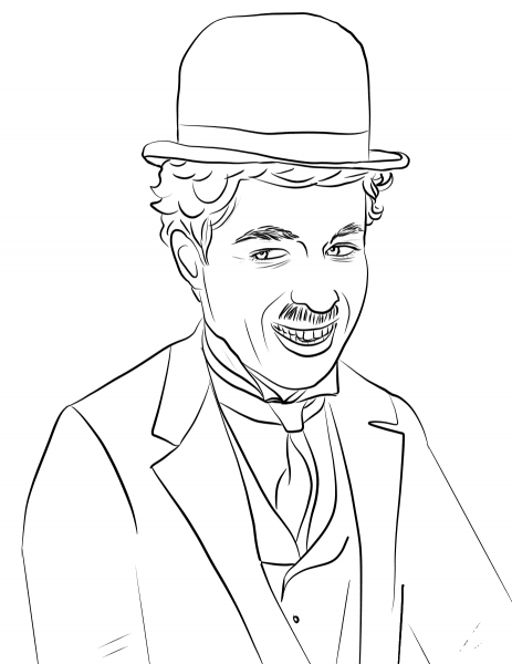 Charlie Chaplin Portrait coloring page image