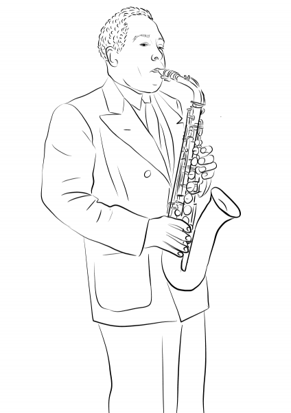 Charlie Parker coloring page image