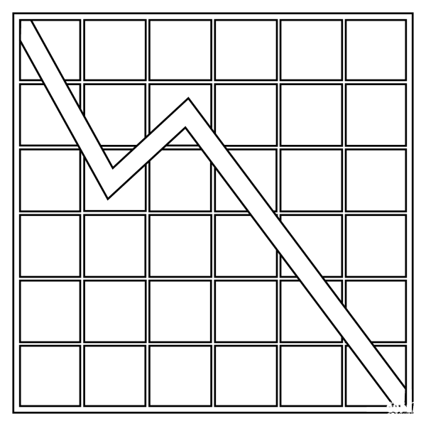 Chart Decreasing Emoji coloring page image