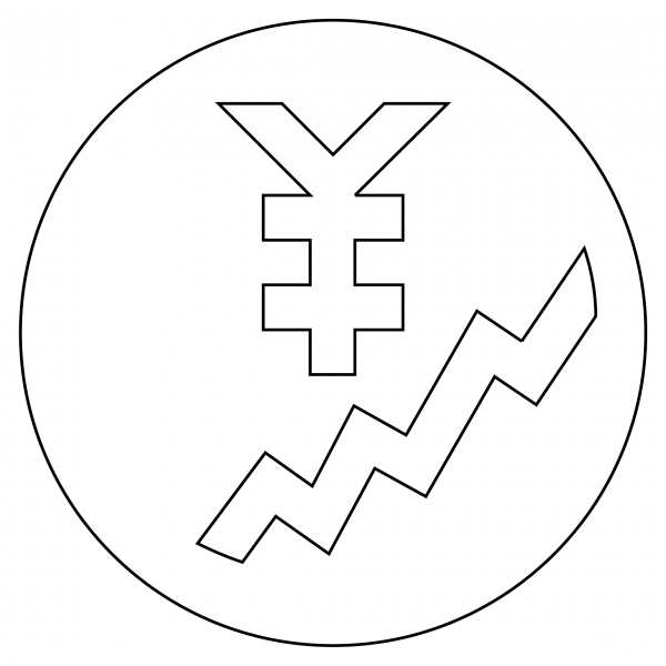 Chart Increasing with Yen coloring page image