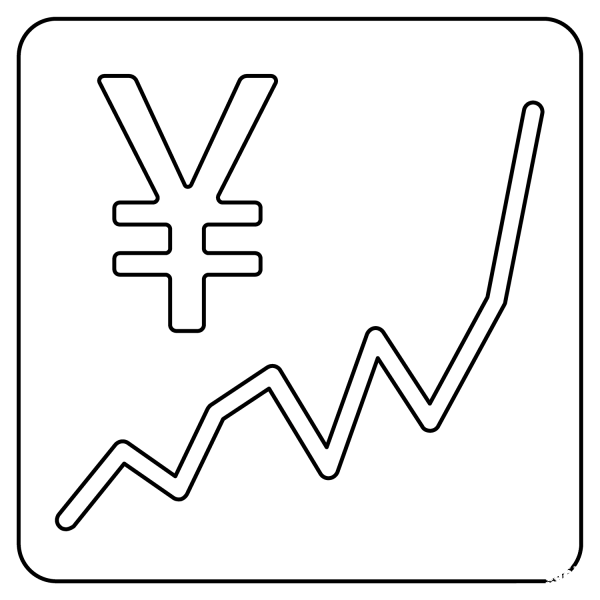 Chart Increasing with Yen Emoji coloring page image