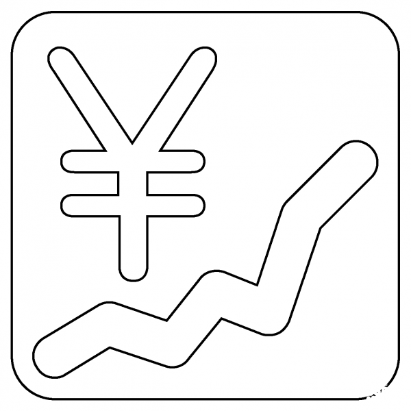 Chart Increasing with Yen Emoji coloring page image