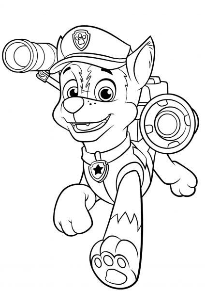 Chase with Police Pup-Pack coloring page image