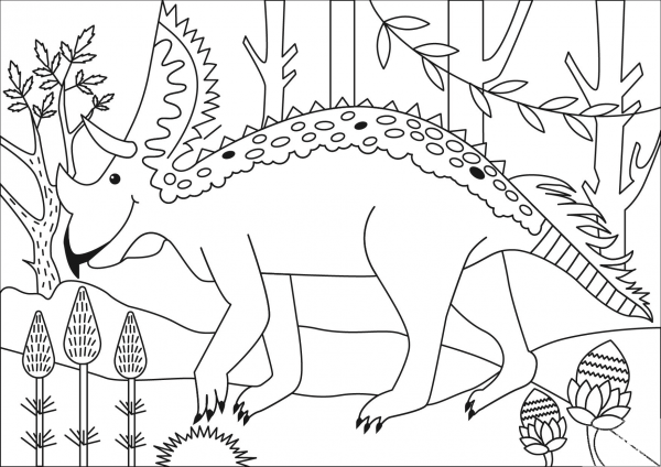Chasmosaurus coloring page image