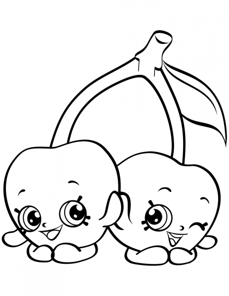 Cheeky Cherries Shopkin coloring page image