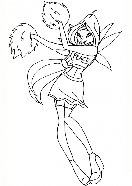 Cheerix Flora coloring page image