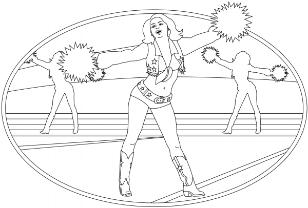 Cheerleader coloring page image