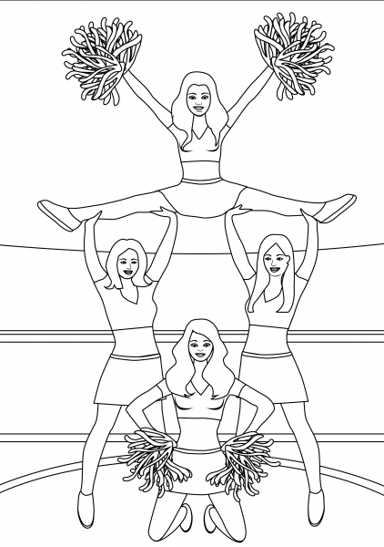 Cheerleader coloring page image