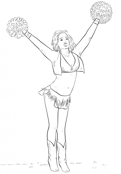 Cheerleader coloring page image