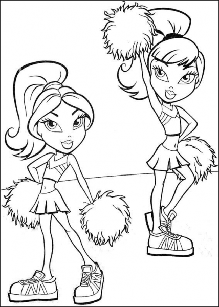 Cheerleaders coloring page image