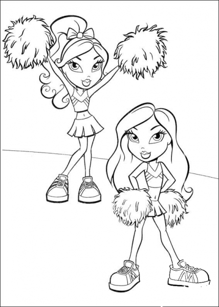 Cheerleading pom poms coloring page image
