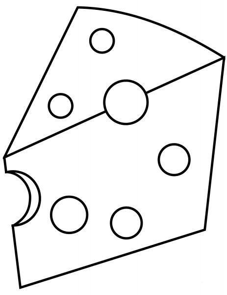 Cheese coloring page image