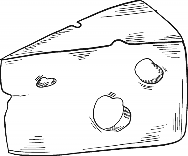 Cheese coloring page image