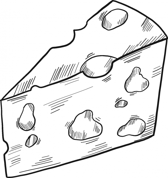 Cheese coloring page image