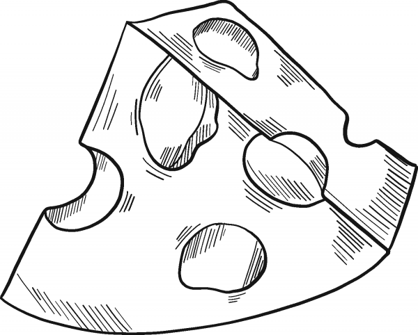 Cheese coloring page image