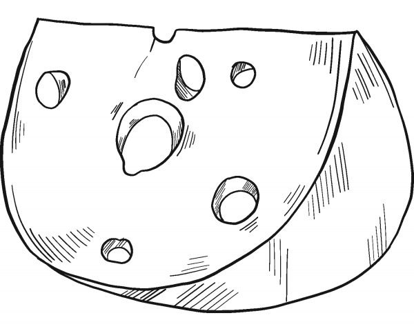 Cheese coloring page image