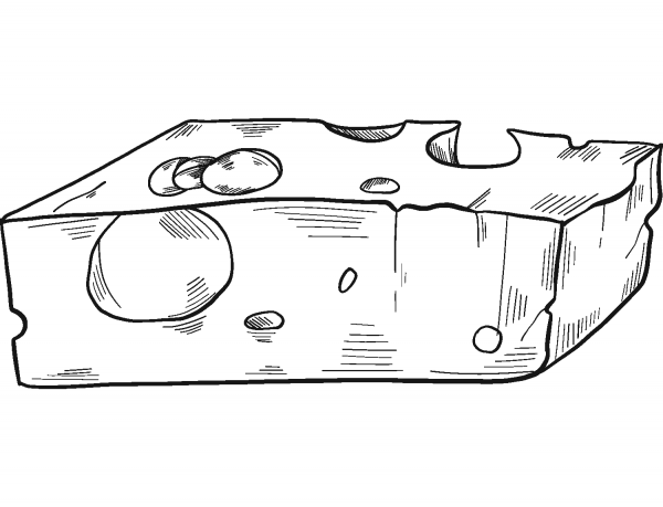 Cheese coloring page image