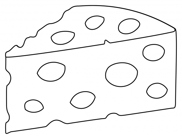 Cheese Wedge coloring page image