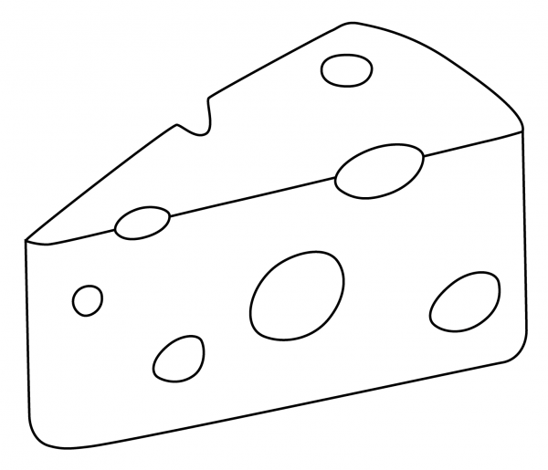 Cheese Wedge Emoji coloring page image
