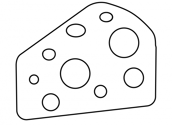 Cheese Wedge Emoji coloring page image