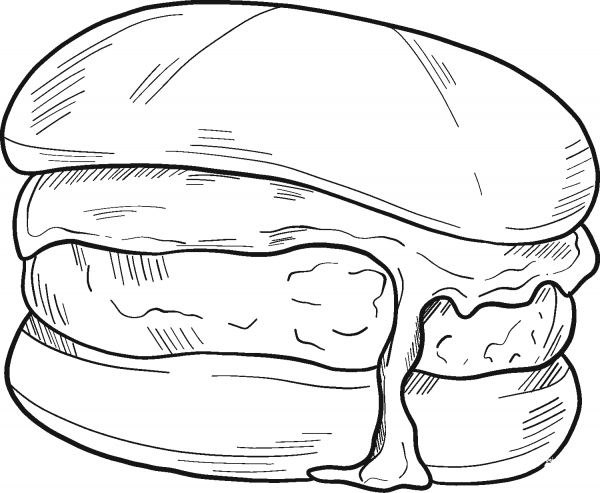 Cheeseburger coloring page image