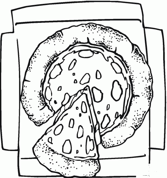 Cheesy Pizza  coloring page image