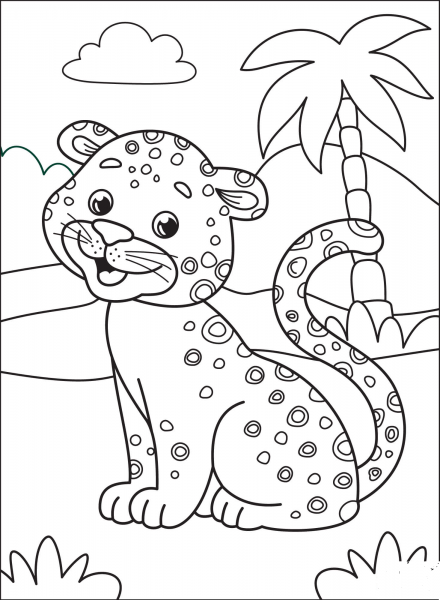Cheetah coloring page image