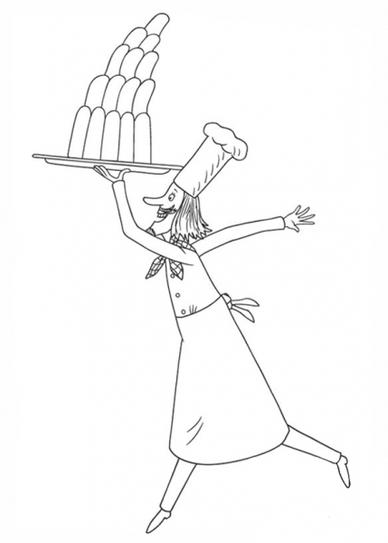 Chef coloring page image